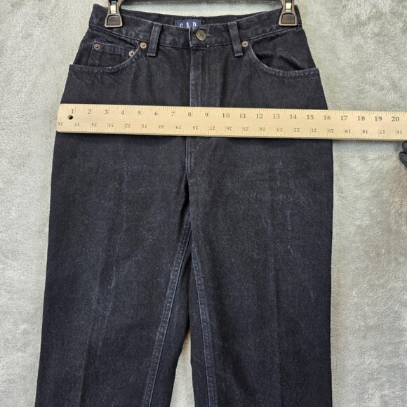VINTAGE GAP Jeans Womens 6 Black Slim Fit Regular High Rise Tapered Made USA 90s - Picture 5 of 11